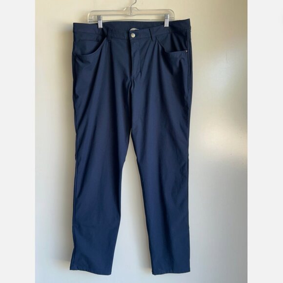 Lululemon ABC Classic Fit 5-Pocket Warpstreme Pants Size 38x33 Navy Blue